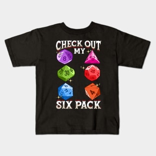 Check Out My Six Pack Funny Gaming Dice Pun Kids T-Shirt